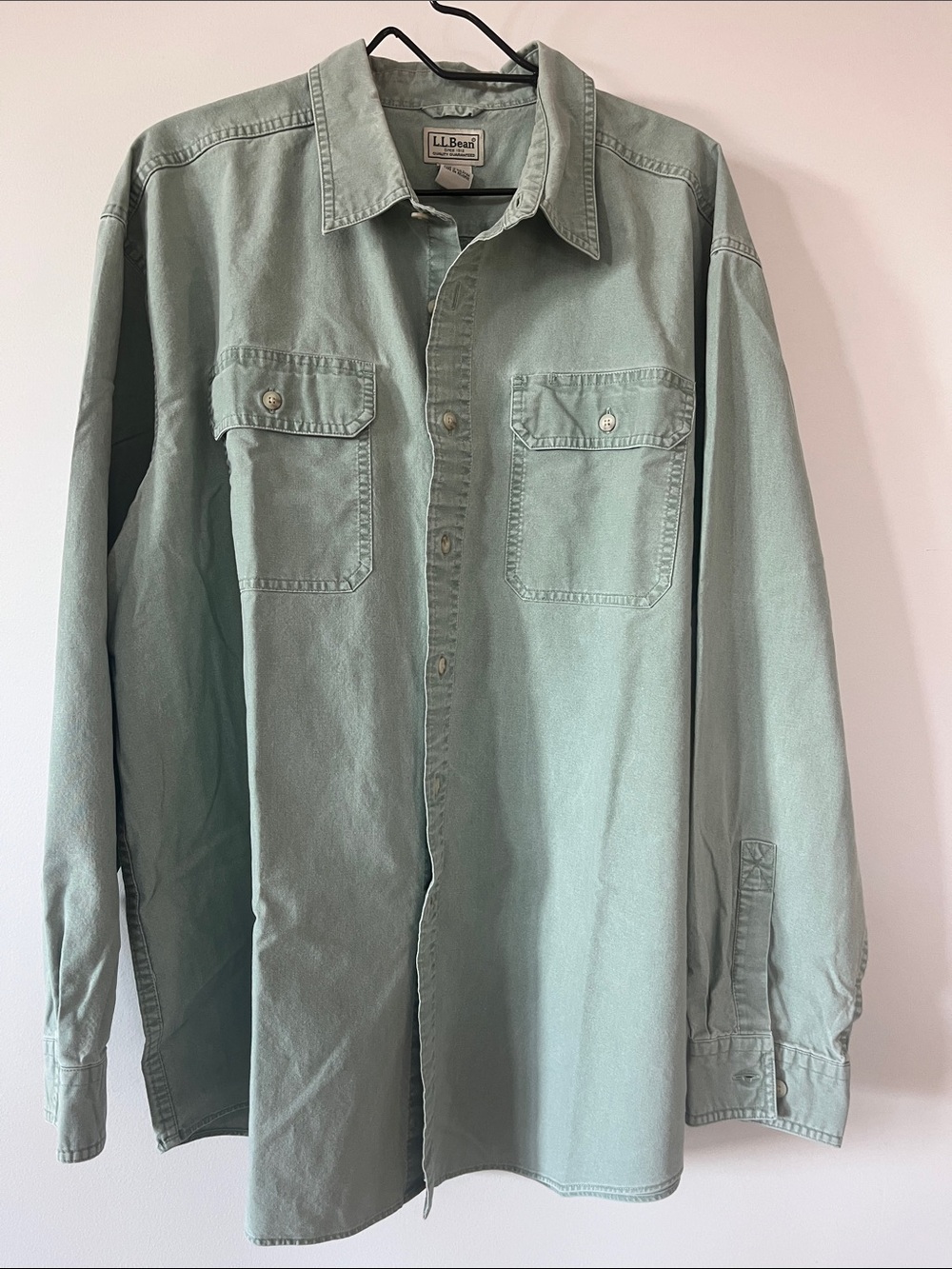 L.L. Bean Men’s Soft Sage Green Casual Button-Down Shirt XL reg